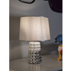 Lampada da tavolo Mauro Ferretti Lace E14 Ø 23x33 cm bianco argento