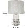 Lampada da tavolo Mauro Ferretti Lace E14 Ø 23x33 cm bianco argento