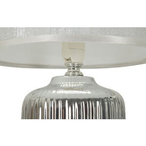Lampada da tavolo Mauro Ferretti Lucina E14 Ø 20x29 cm bianca argento