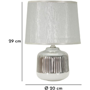 Lampada da tavolo Mauro Ferretti Lucina E14 Ø 20x29 cm bianca argento
