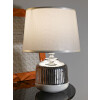 Lampada da tavolo Mauro Ferretti Lucina E14 Ø 20x29 cm bianca argento