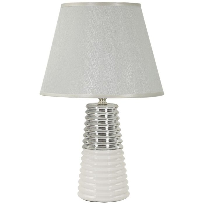 Lumino da tavolo Mauro Ferretti Candela E27 Ø 25x41 cm bianco argento