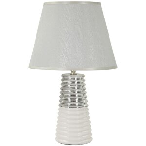 Lumino da tavolo Mauro Ferretti Candela E27 Ø 25x41 cm bianco argento