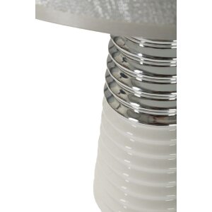 Lumino da tavolo Mauro Ferretti Candela E27 Ø 25x41 cm bianco argento
