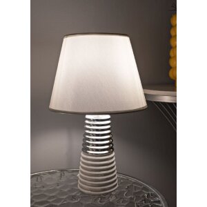 Lumino da tavolo Mauro Ferretti Candela E27 Ø 25x41 cm bianco argento