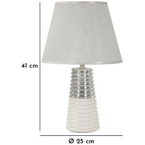 Lumino da tavolo Mauro Ferretti Candela E27 Ø 25x41 cm bianco argento