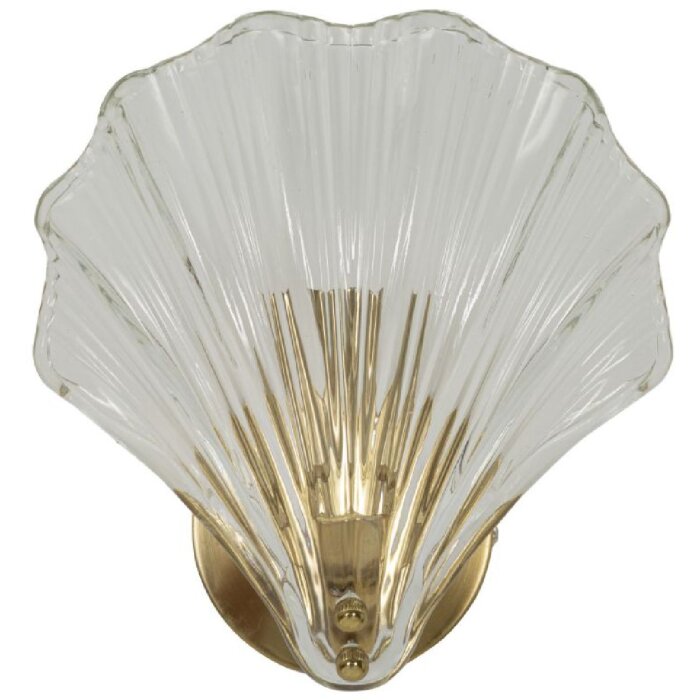 Lumino da pare Mauro Ferretti "Shell" E14, 20x14x22 cm oro naturale