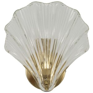 Lumino da pare Mauro Ferretti "Shell" E14, 20x14x22 cm oro naturale