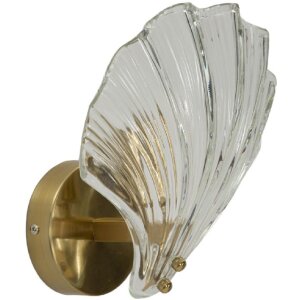 Lumino da pare Mauro Ferretti "Shell" E14, 20x14x22 cm oro naturale