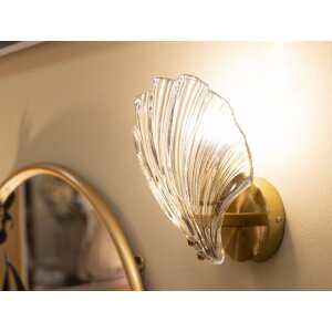 Lumino da pare Mauro Ferretti "Shell" E14, 20x14x22 cm oro naturale