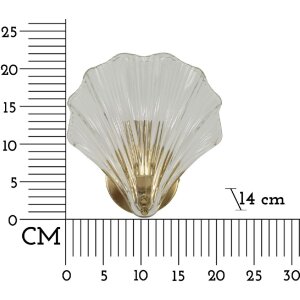 Lumino da pare Mauro Ferretti "Shell" E14, 20x14x22 cm oro naturale