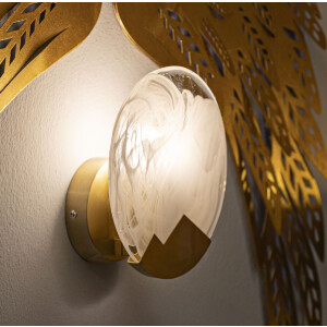 Luce da parete Mauro Ferretti Luna E14 Ø 20x10 cm oro bianco