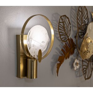 Lampe da pare Mauro Ferretti Oklan E14 20x10x29 cm oro naturale