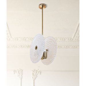 Pendente Mauro Ferretti Vetro E14 35x18x80 cm oro bianco