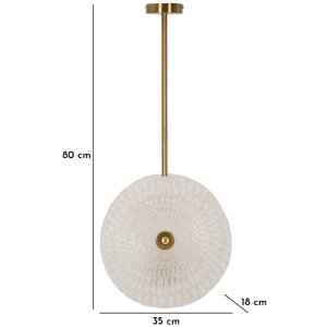 Pendente Mauro Ferretti Vetro E14 35x18x80 cm oro bianco