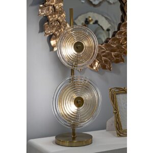 Lampada da tavolo Mauro Ferretti Venezia E14 ∅ 25x63 cm oro naturale marrone