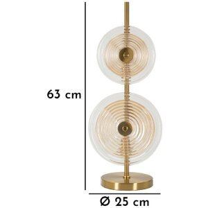 Lampada da tavolo Mauro Ferretti Venezia E14 ∅ 25x63 cm oro naturale marrone