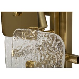 Lampe da pare in vetro Mauro Ferretti Glassy E14 oro natura 24x13x76 cm