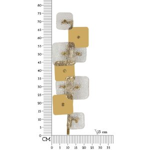 Lampe da pare in vetro Mauro Ferretti Glassy E14 oro natura 24x13x76 cm
