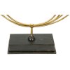 Mauro Ferretti Portacandele Iris 50x12x55 cm oro nero foglia Gingko