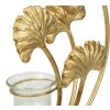 Mauro Ferretti Portacandele Iris 50x12x55 cm oro nero foglia Gingko