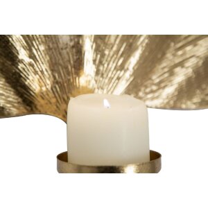 Mauro Ferretti Portacandela Foglia Oro 41x11.5x40 cm Parete Decorativo
