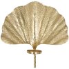 Mauro Ferretti Portacandela Foglia Oro 41x11.5x40 cm Parete Decorativo