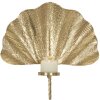Mauro Ferretti Portacandela Foglia Oro 41x11.5x40 cm Parete Decorativo