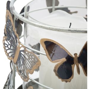 Mauro Ferretti - Sostegno per candela Farfalle 15x23,3 cm multicolore
