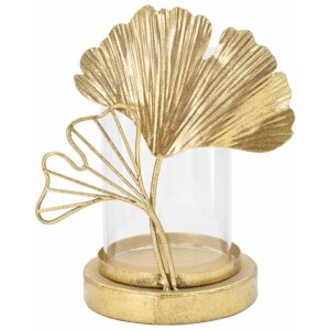 Mauro Ferretti Portacandele Foglia Oro 17x12x21 cm