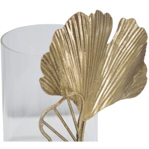 Mauro Ferretti Portacandele Foglia Oro 17x12x21 cm