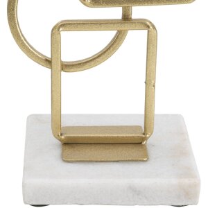 Candelabro Mauro Ferretti Marie 13x10x31,5 cm in ferro dorato e marmo bianco