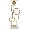 Candelabro Mauro Ferretti Marie 13x10x31,5 cm in ferro dorato e marmo bianco