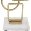 Candelabro Mauro Ferretti Marie 13x10x31,5 cm in ferro dorato e marmo bianco