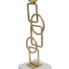 Candelabro Mauro Ferretti Marie 13x10x31,5 cm in ferro dorato e marmo bianco