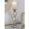 Candelabro Mauro Ferretti Marie 13x10x31,5 cm in ferro dorato e marmo bianco
