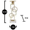 Candelabro Mauro Ferretti Marie 13x10x31,5 cm in ferro dorato e marmo bianco