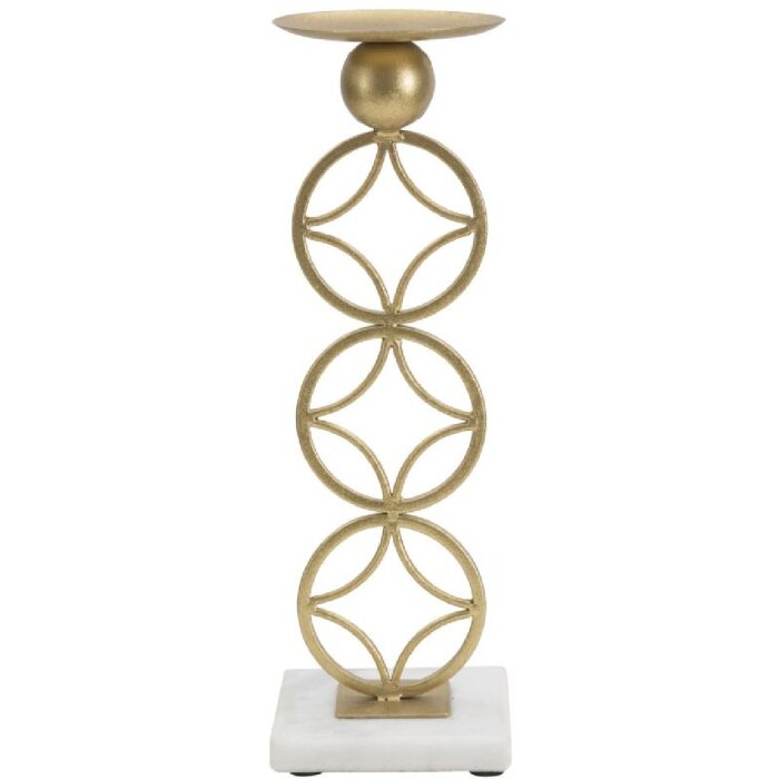 Mauro Ferretti Portacandele Stella oro bianco 10x10x32 cm