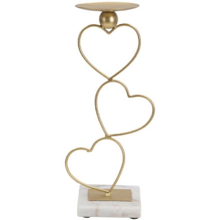 Mauro Ferretti Candeliere Herzen 14.5x10x32.5cm oro bianco