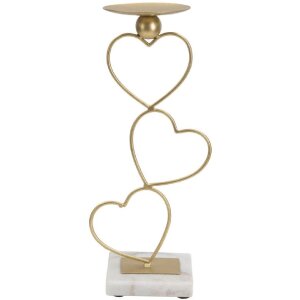 Mauro Ferretti Candeliere Herzen 14.5x10x32.5cm oro bianco