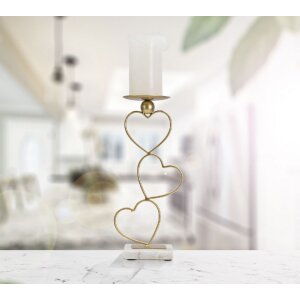 Mauro Ferretti Candeliere Herzen 14.5x10x32.5cm oro bianco
