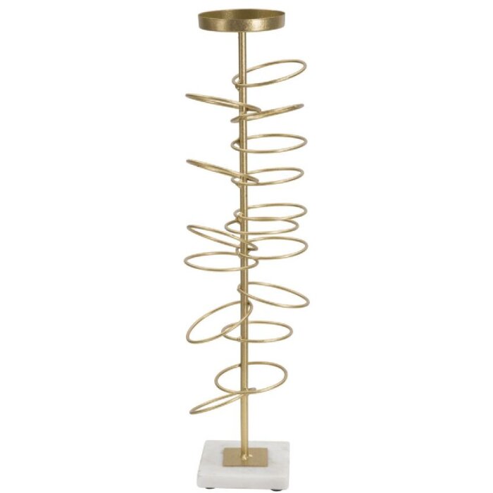 Mauro Ferretti Candelieri Anelli 14x13x50,5 cm dorati e bianchi