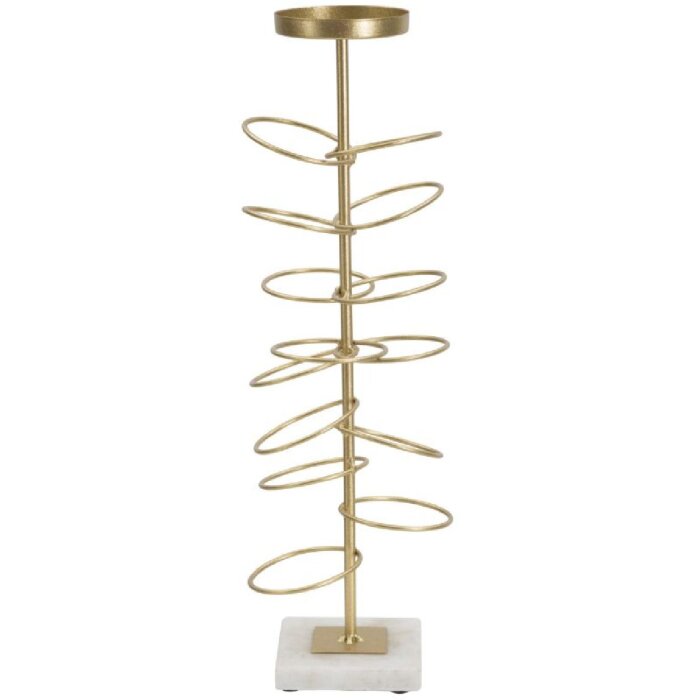 Mauro Ferretti portacandele anelli 14x13x46 cm color oro bianco
