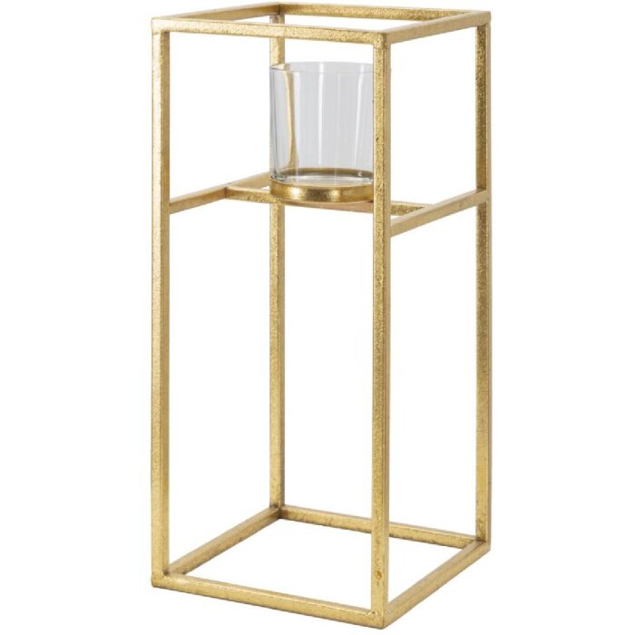 Mauro Ferretti Supporto a Candela Elegante 15x15x35 cm dorato