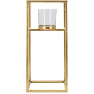 Mauro Ferretti Supporto a Candela Elegante 15x15x35 cm dorato