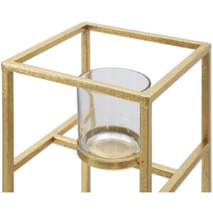 Mauro Ferretti Supporto a Candela Elegante 15x15x35 cm dorato