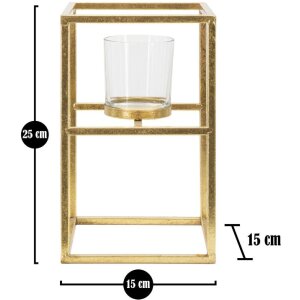 Mauro Ferretti Portacandele Elegant oro 15x15x25 cm