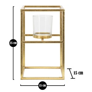 Mauro Ferretti Portacandele Elegant oro 15x15x25 cm