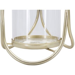 Mauro Ferretti Portacandele Glox Ø16x21.5cm oro vetro moderno
