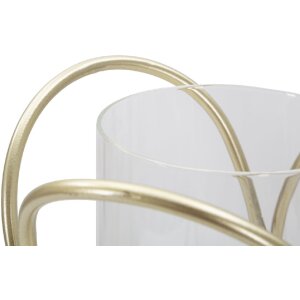 Mauro Ferretti Portacandele Glox Ø16x21.5cm oro vetro moderno